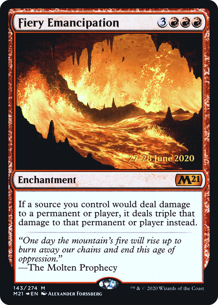 {R} Fiery Emancipation [Core Set 2021 Prerelease Promos][PR M21 143]