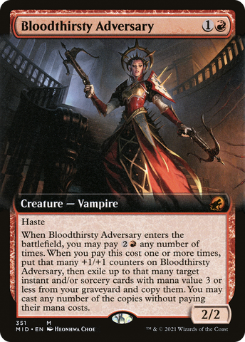 {R} Bloodthirsty Adversary (Extended Art) [Innistrad: Midnight Hunt][MID 351]