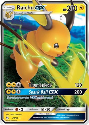 [PKM-R] Raichu GX (20/68) [Sun & Moon: Hidden Fates]