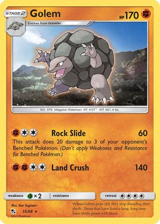 [PKM] Golem (35/68) [Sun & Moon: Hidden Fates]
