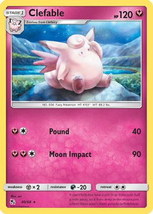 [PKM-R] Clefable (40/68) [Sun & Moon: Hidden Fates]