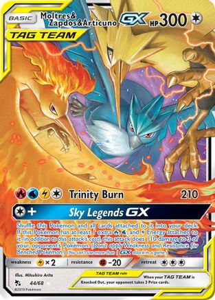 [PKM-R] Moltres & Zapdos & Articuno GX (44/68) [Sun & Moon: Hidden Fates]