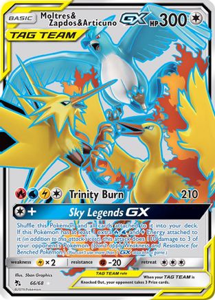 [PKM-R] Moltres & Zapdos & Articuno GX (66/68) [Sun & Moon: Hidden Fates]