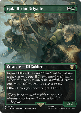 {R} Galadhrim Brigade (Borderless) (Surge Foil) [The Lord of the Rings: Tales of Middle-Earth Commander][LTC 546]