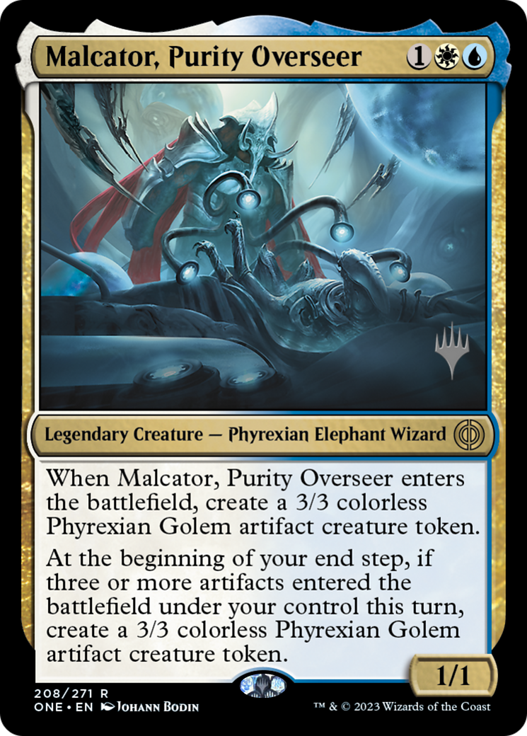 {R} Malcator, Purity Overseer (Promo Pack) [Phyrexia: All Will Be One Promos][PP ONE 208]