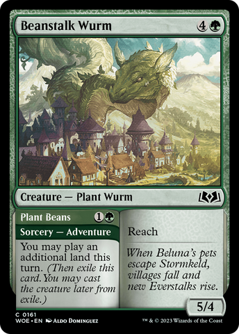 {@C} Beanstalk Wurm // Plant Beans [Wilds of Eldraine][WOE 161]