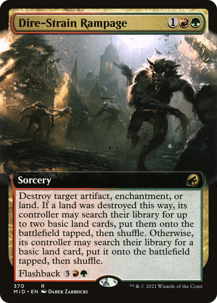 {R} Dire-Strain Rampage (Extended Art) [Innistrad: Midnight Hunt][MID 370]