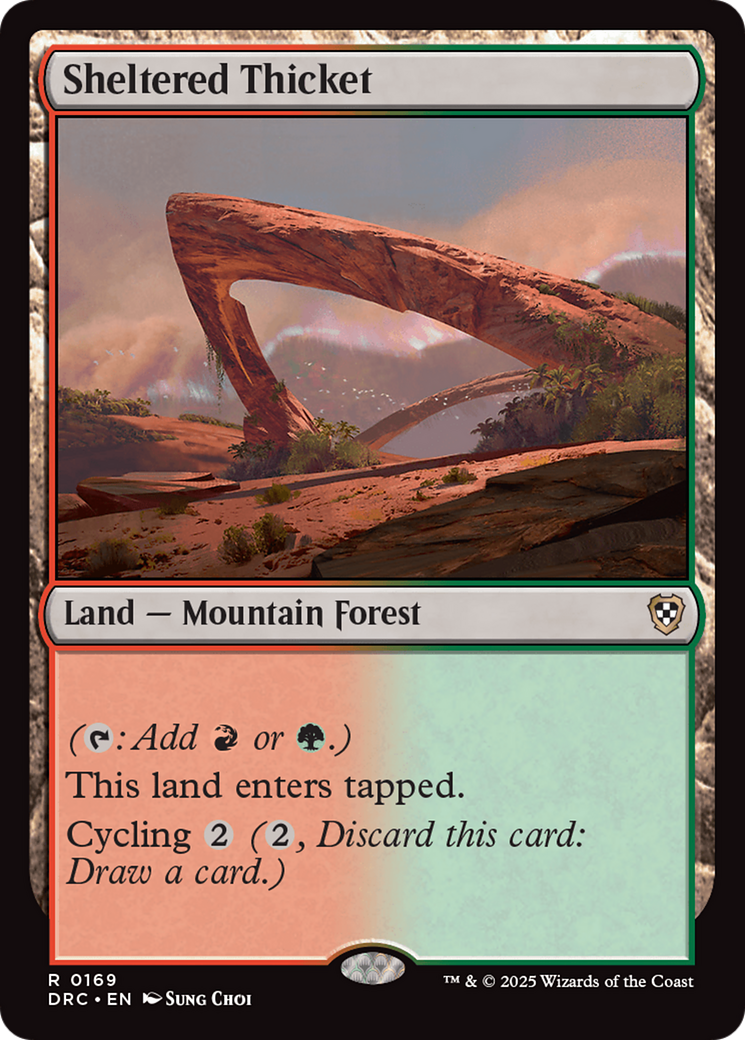 {R} Sheltered Thicket [Aetherdrift Commander][DRC 169]