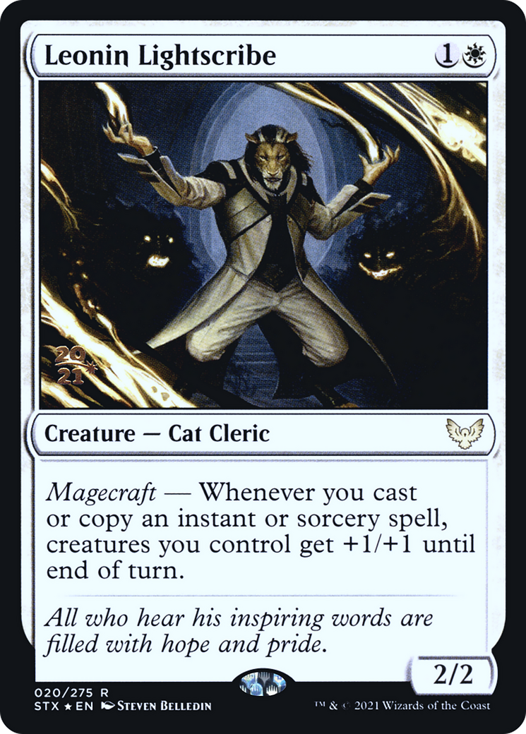 {R} Leonin Lightscribe [Strixhaven: School of Mages Prerelease Promos][PR STX 020]