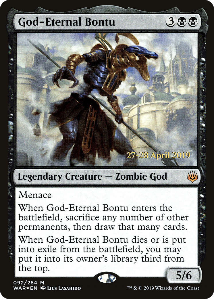 {R} God-Eternal Bontu [War of the Spark Prerelease Promos][PR WAR 092]