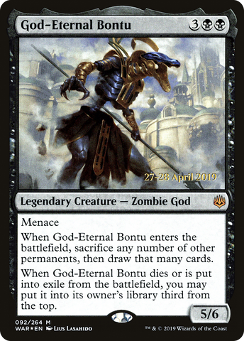 {R} God-Eternal Bontu [War of the Spark Prerelease Promos][PR WAR 092]