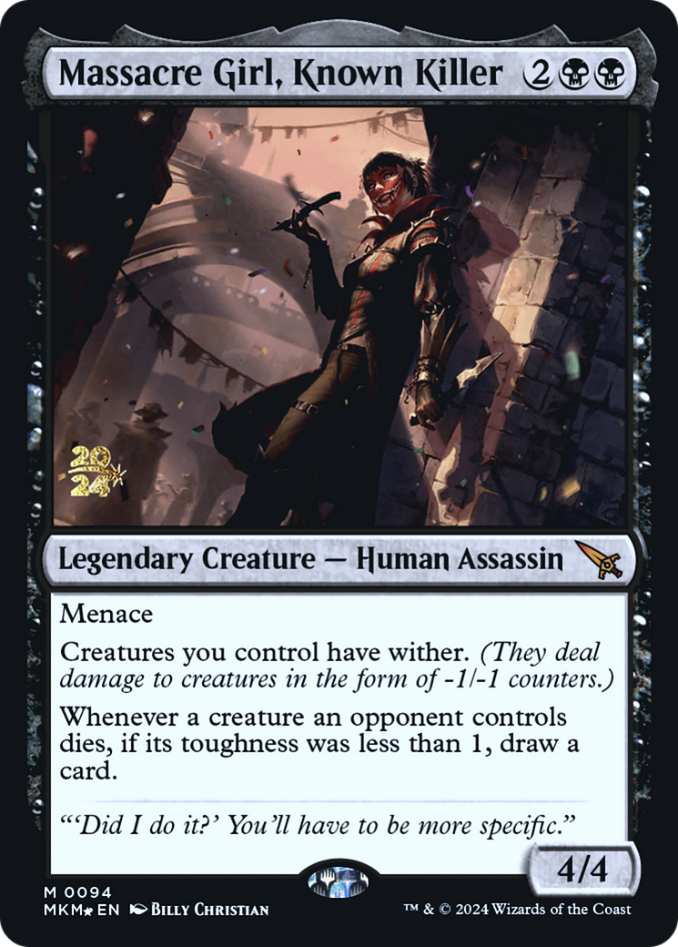 {R} Massacre Girl, Known Killer [Murders at Karlov Manor Prerelease Promos][PR MKM 094]