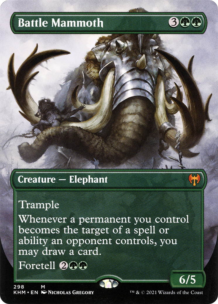 {R} Battle Mammoth (Borderless Alternate Art) [Kaldheim][KHM 298]