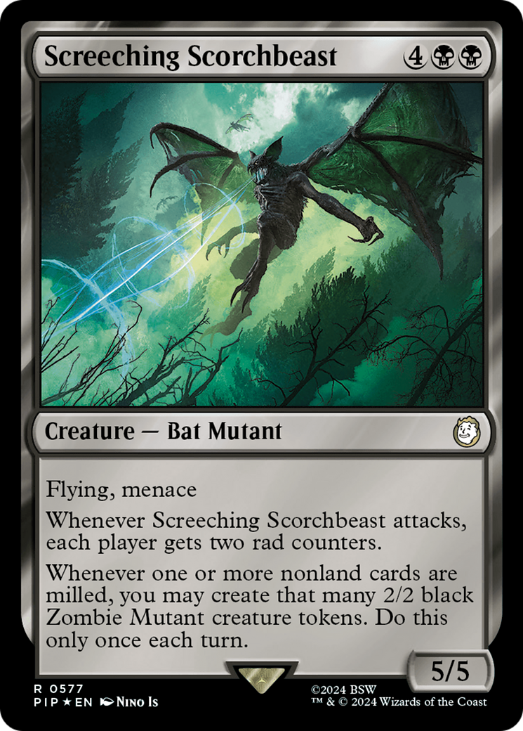 {R} Screeching Scorchbeast (Surge Foil) [Fallout][PIP 577]