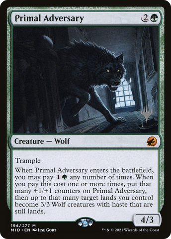 {R} Primal Adversary (Promo Pack) [Innistrad: Midnight Hunt Promo Pack][PP MID 194]