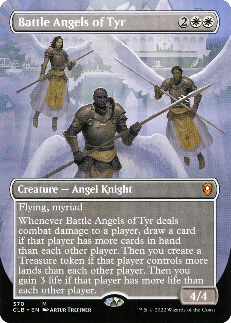 {R} Battle Angels of Tyr (Borderless Alternate Art) [Commander Legends: Battle for Baldur's Gate][CLB 370]