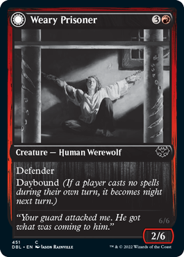 {C} Weary Prisoner // Wrathful Jailbreaker [Innistrad: Double Feature][DBL 451]