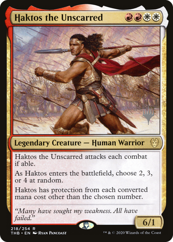 {R} Haktos the Unscarred (Promo Pack) [Theros Beyond Death Promos][PP THB 218]