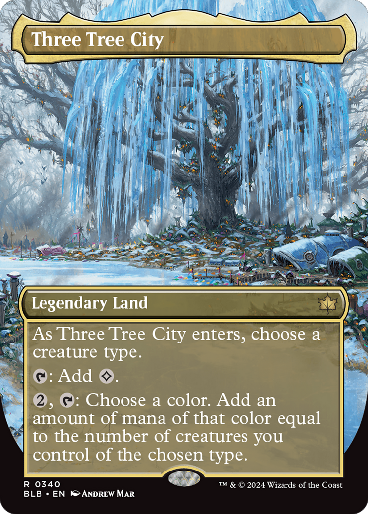 {@R} Three Tree City (Borderless) (0340) [Bloomburrow][BLB 340]