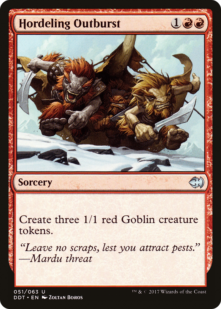 {C} Hordeling Outburst [Duel Decks: Merfolk vs. Goblins][DDT 051]