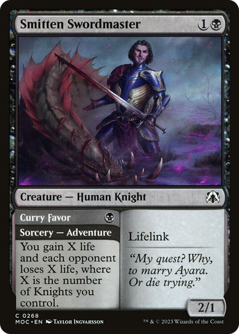 {C} Smitten Swordmaster // Curry Favor [March of the Machine Commander][MOC 268]