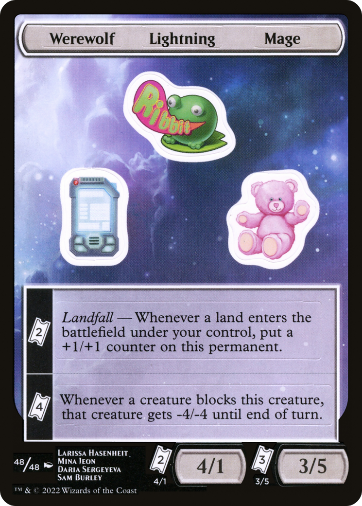 {C} Werewolf Lightning Mage [Unfinity Stickers][SUNF 048]