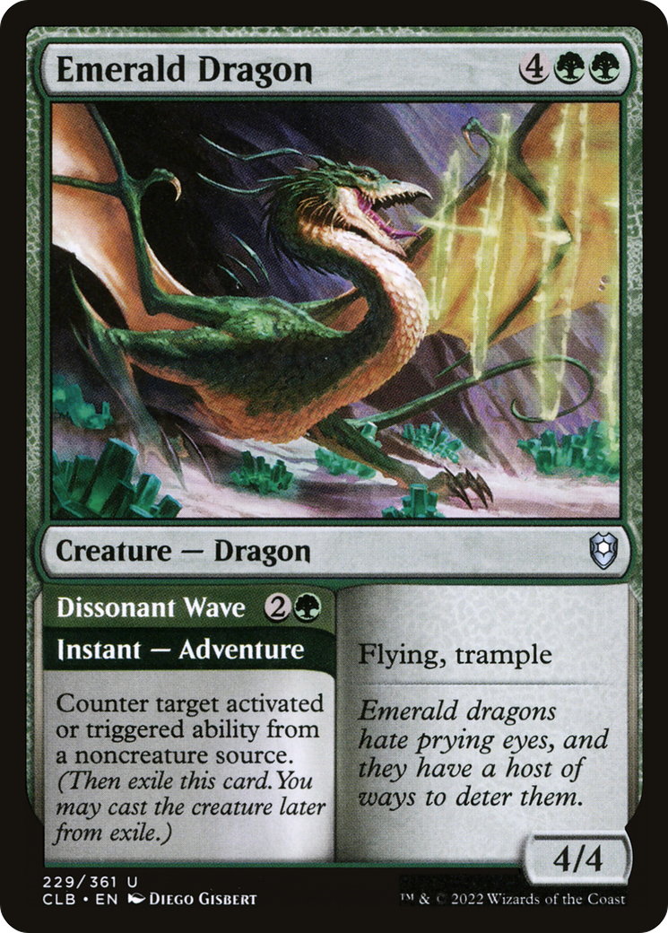 {C} Emerald Dragon // Dissonant Wave [Commander Legends: Battle for Baldur's Gate][CLB 229]