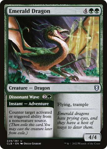 {C} Emerald Dragon // Dissonant Wave [Commander Legends: Battle for Baldur's Gate][CLB 229]