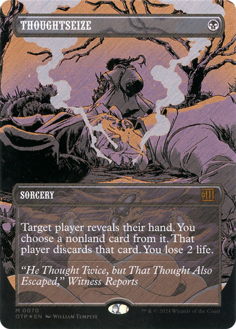 {R} Thoughtseize (Textured Foil) [Outlaws of Thunder Junction: Breaking News][OTP 070]