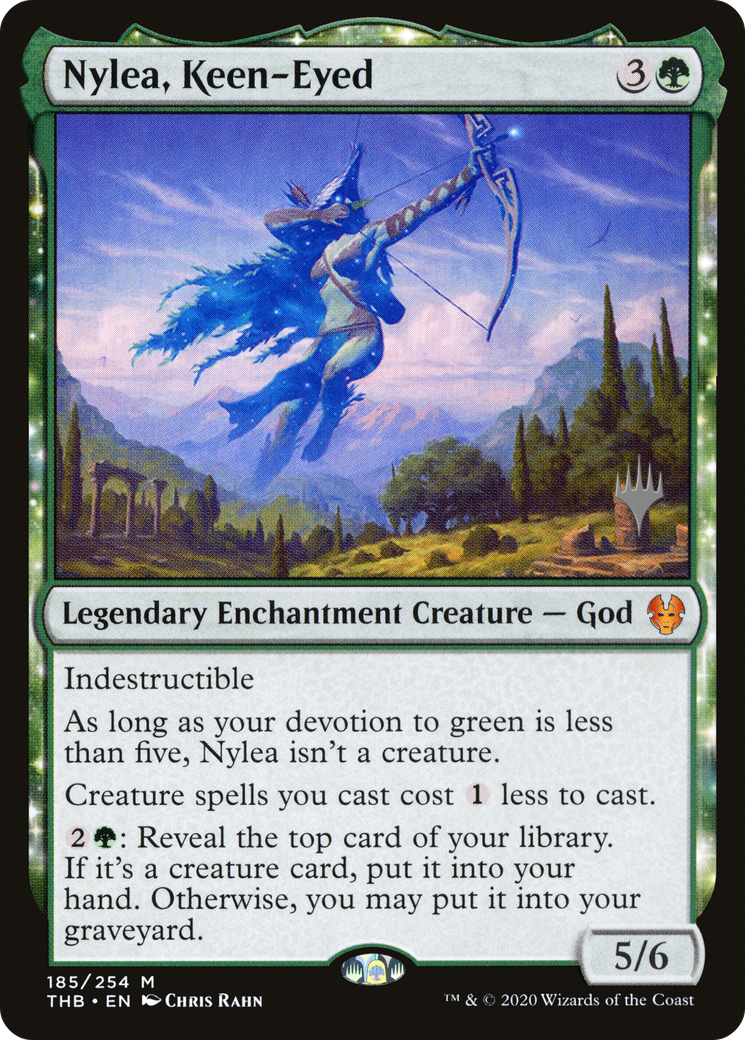 {R} Nylea, Keen-Eyed (Promo Pack) [Theros Beyond Death Promos][PP THB 185]