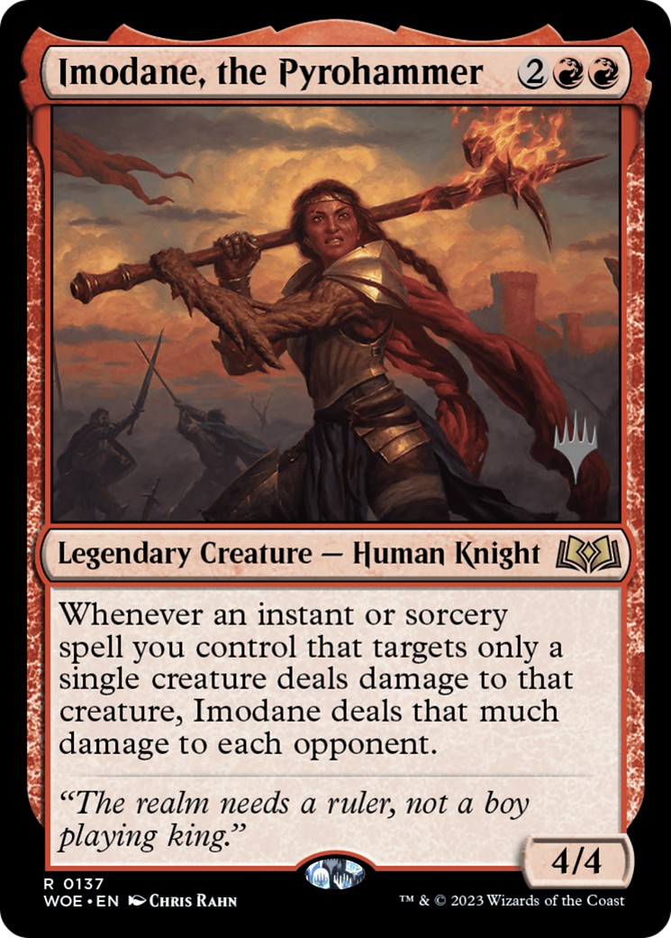 {@R} Imodane, the Pyrohammer (Promo Pack) [Wilds of Eldraine Promos][PP WOE 137]