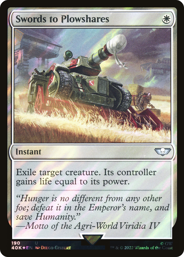 {C} Swords to Plowshares (Surge Foil) [Universes Beyond: Warhammer 40,000][SF 40K 190]