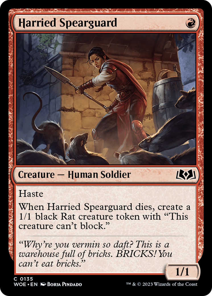 {@C} Harried Spearguard [Wilds of Eldraine][WOE 135]