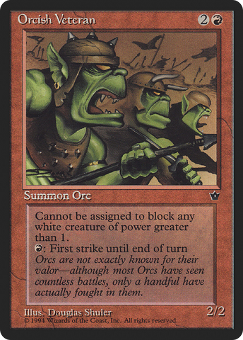 {C} Orcish Veteran (Douglas Shuler) [Fallen Empires][FEM 62A]