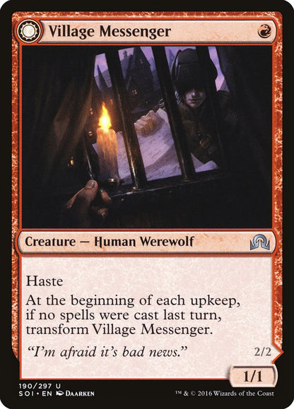 {C} Village Messenger // Moonrise Intruder [Shadows over Innistrad][SOI 190]