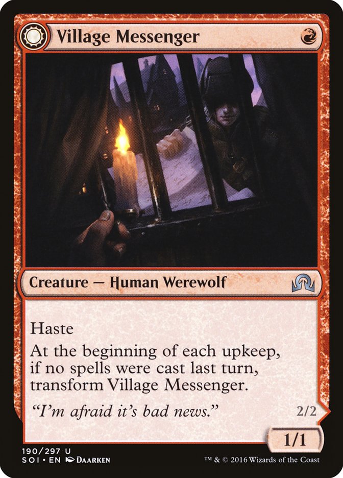 {C} Village Messenger // Moonrise Intruder [Shadows over Innistrad][SOI 190]