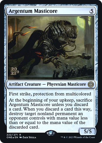 {R} Argentum Masticore [Phyrexia: All Will Be One Prerelease Promos][PR ONE 222]