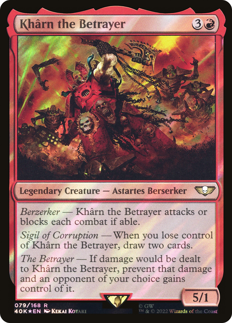 {R} Kharn the Betrayer (Surge Foil) [Universes Beyond: Warhammer 40,000][SF 40K 079]