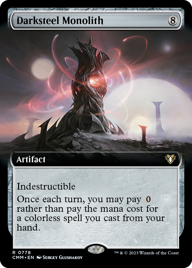 {R} Darksteel Monolith (Extended Art) [Commander Masters][CMM 778]