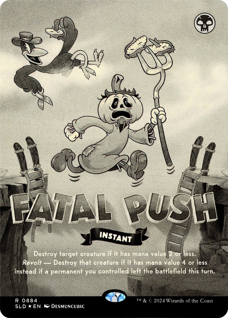 Fatal Push (0884) (Black & White Foil) [SLD 884]  (Borderless) Foil