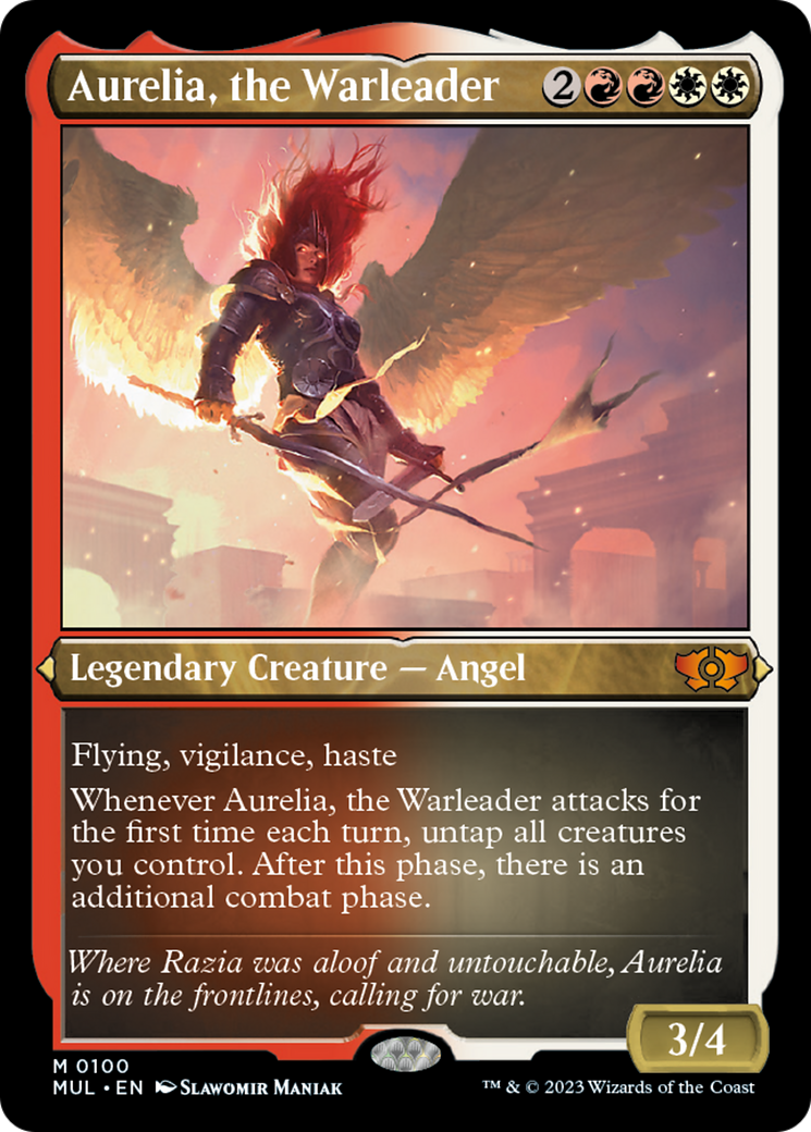 {R} Aurelia, the Warleader (Foil Etched) [Multiverse Legends][MUL 100]