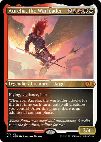 {R} Aurelia, the Warleader (Foil Etched) [Multiverse Legends][MUL 100]