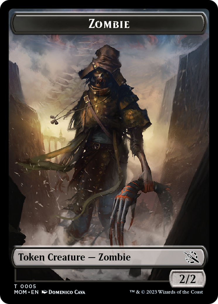 {T} Monk // Zombie Double-Sided Token [March of the Machine Tokens][TMOM 1//5]