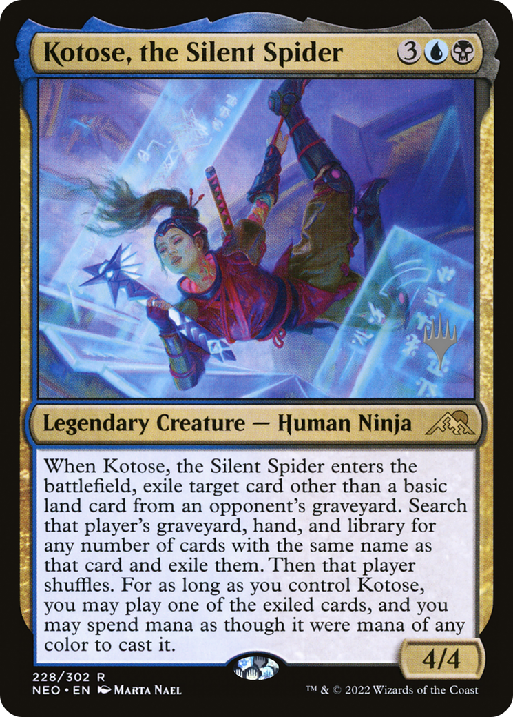 {R} Kotose, the Silent Spider (Promo Pack) [Kamigawa: Neon Dynasty Promos][PP NEO 228]