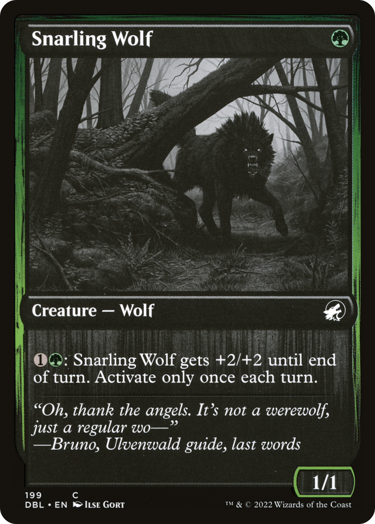 {C} Snarling Wolf (199) [Innistrad: Double Feature][DBL 199]
