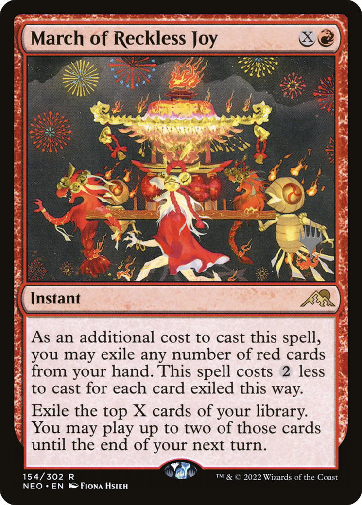 {R} March of Reckless Joy (Promo Pack) [Kamigawa: Neon Dynasty Promos][PP NEO 154]