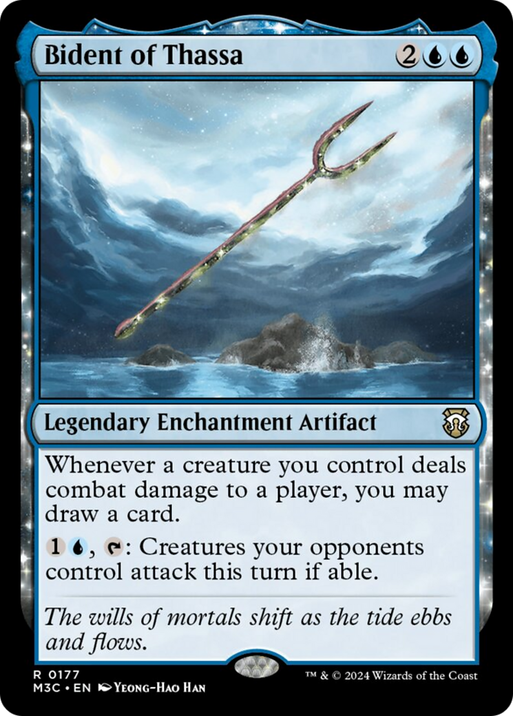 {R} Bident of Thassa (Ripple Foil) [Modern Horizons 3 Commander][RPF M3C 177]