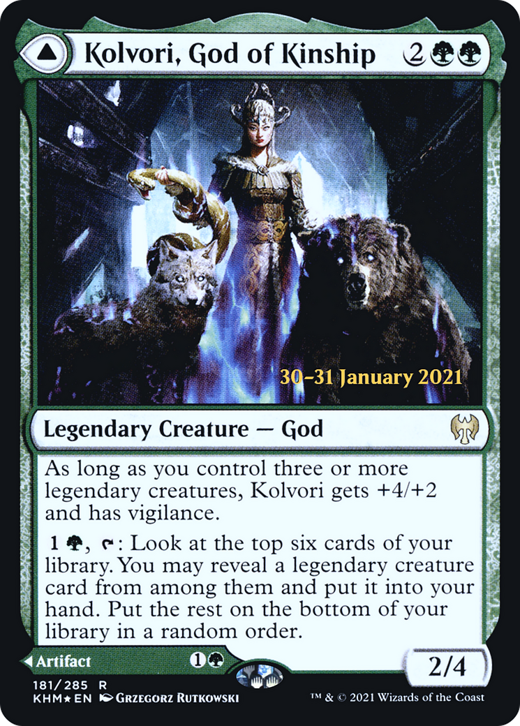 {R} Kolvori, God of Kinship // The Ringhart Crest [Kaldheim Prerelease Promos][PR KHM 181]