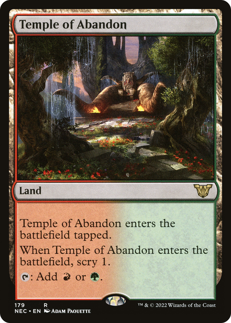 {R} Temple of Abandon [Kamigawa: Neon Dynasty Commander][NEC 179]