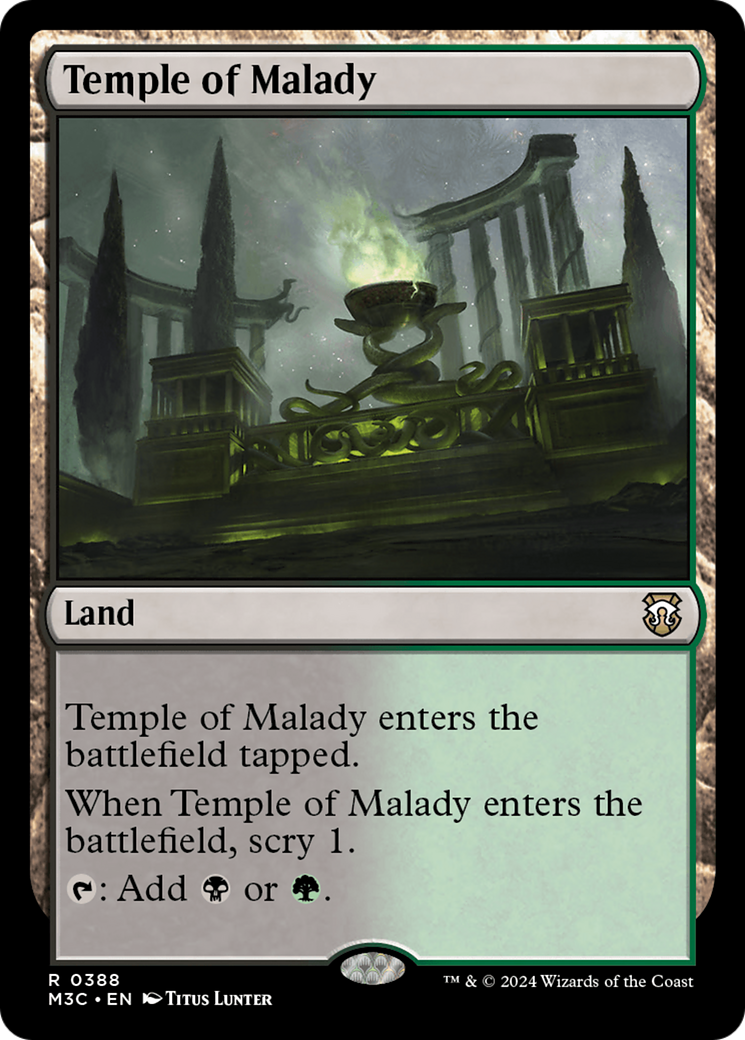 {R} Temple of Malady (Ripple Foil) [Modern Horizons 3 Commander][RPF M3C 388]